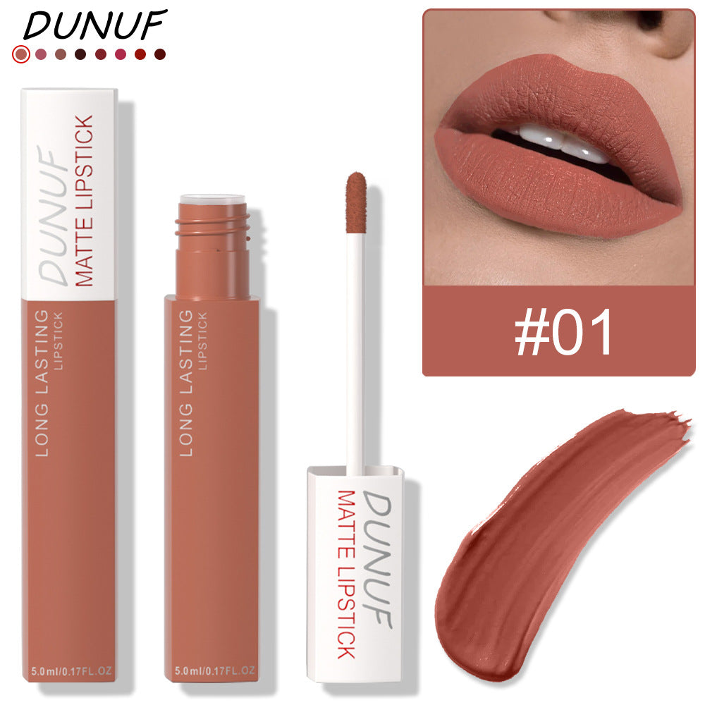 Dunuf 8-Color Matte Waterproof Long-Lasting Lip Gloss Set