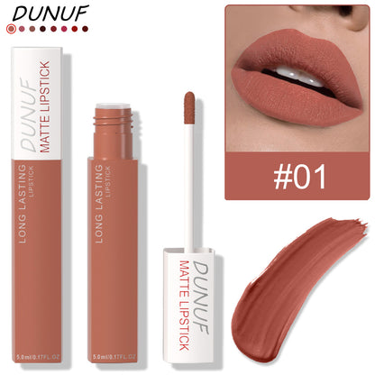Dunuf 8-Color Matte Waterproof Long-Lasting Lip Gloss Set