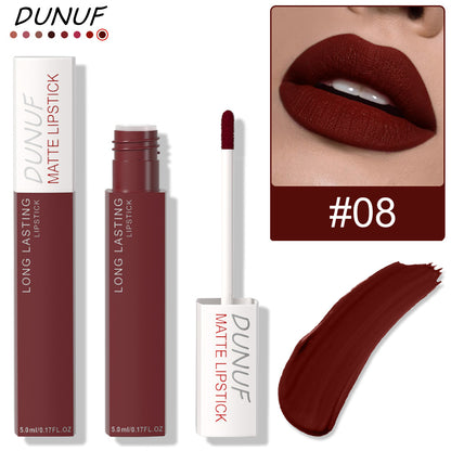 Dunuf 8-Color Matte Waterproof Long-Lasting Lip Gloss Set