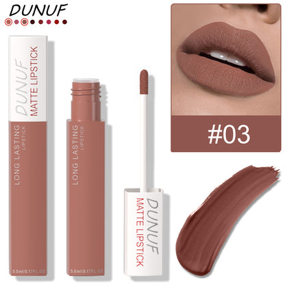 Dunuf 8-Color Matte Waterproof Long-Lasting Lip Gloss Set