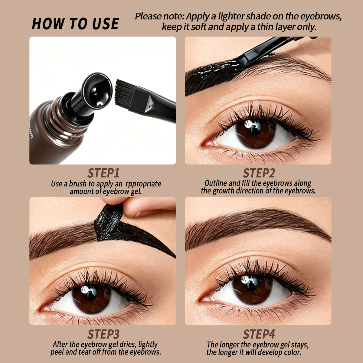 Waterproof Peel Off Eyebrow Dye Gel
