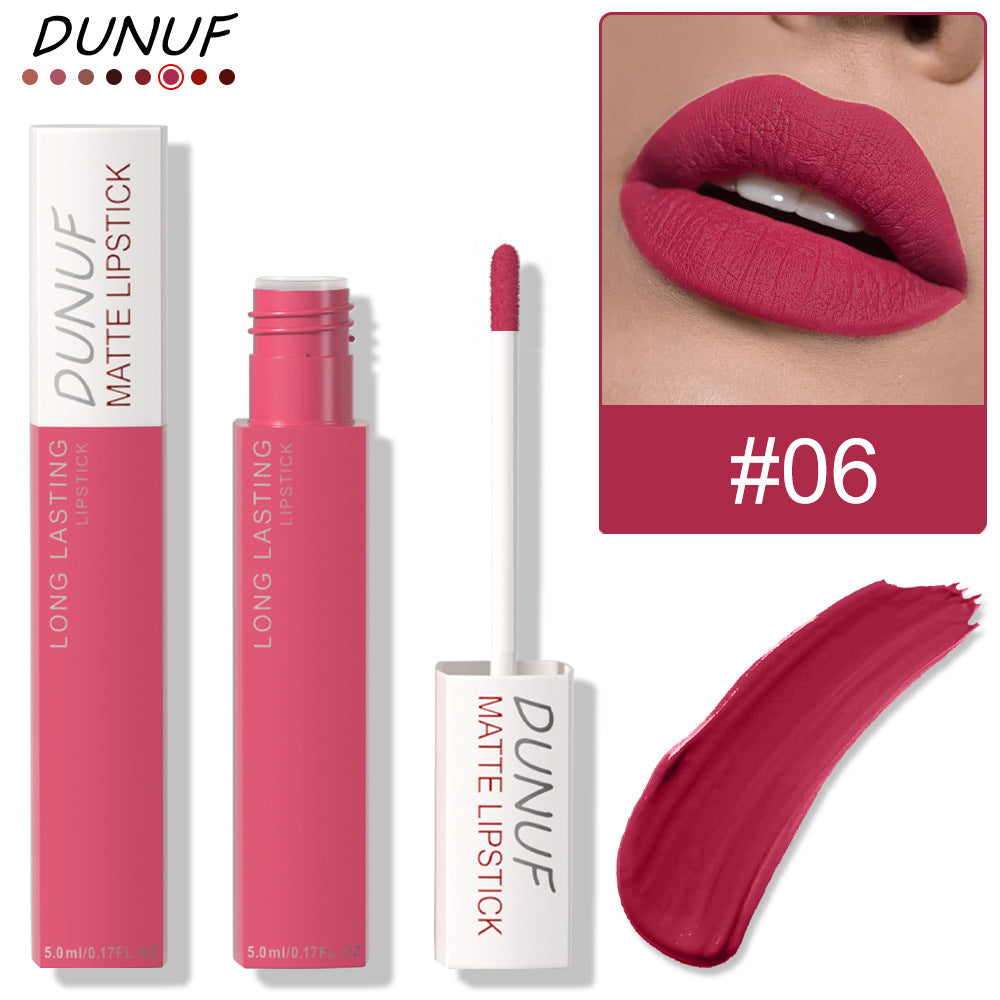 Dunuf 8-Color Matte Waterproof Long-Lasting Lip Gloss Set