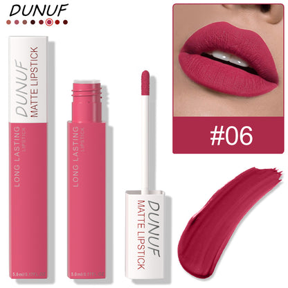Dunuf 8-Color Matte Waterproof Long-Lasting Lip Gloss Set