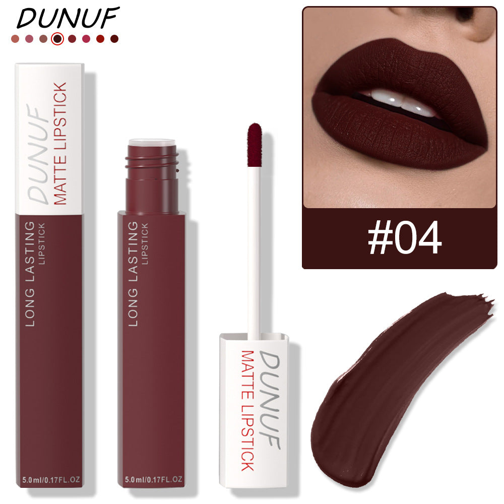 Dunuf 8-Color Matte Waterproof Long-Lasting Lip Gloss Set