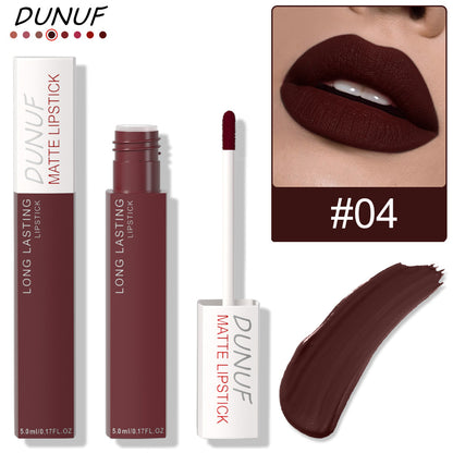 Dunuf 8-Color Matte Waterproof Long-Lasting Lip Gloss Set