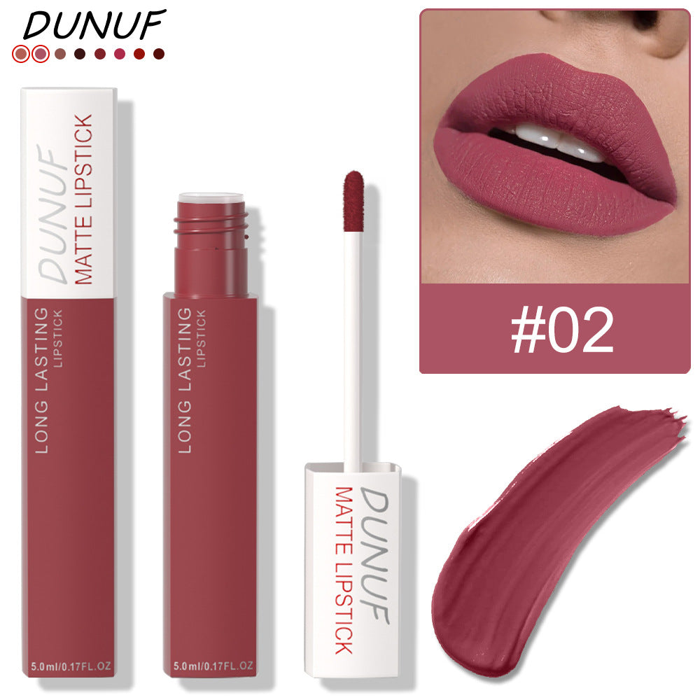 Dunuf 8-Color Matte Waterproof Long-Lasting Lip Gloss Set