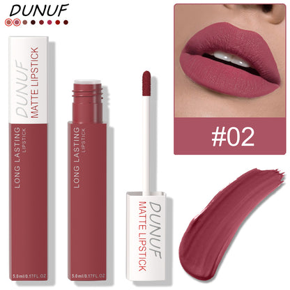 Dunuf 8-Color Matte Waterproof Long-Lasting Lip Gloss Set