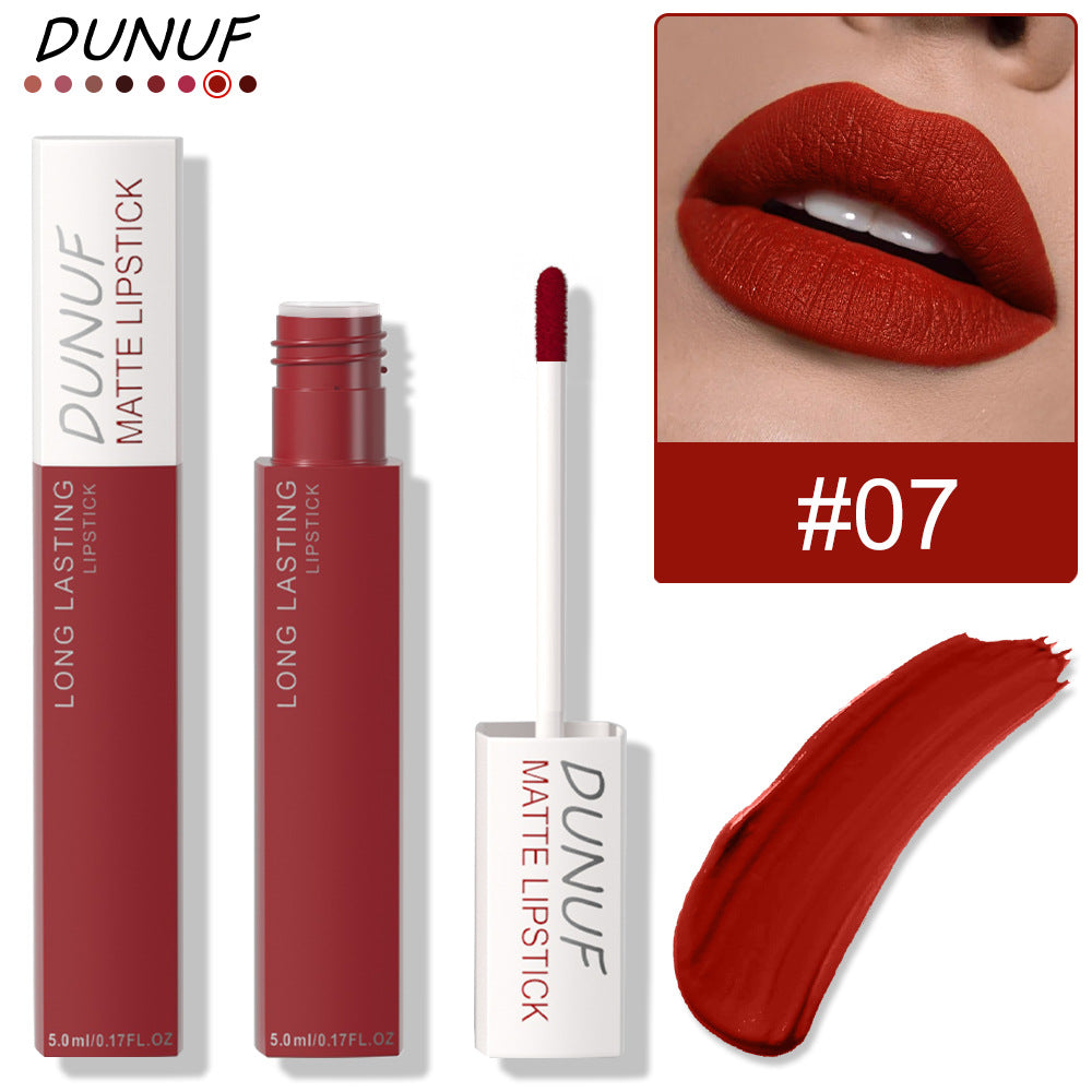 Dunuf 8-Color Matte Waterproof Long-Lasting Lip Gloss Set