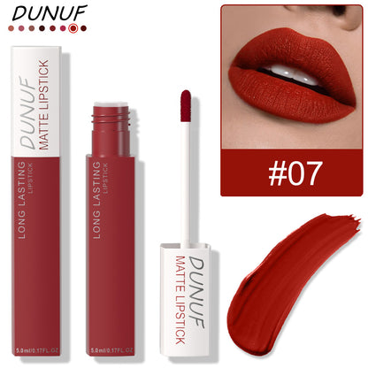 Dunuf 8-Color Matte Waterproof Long-Lasting Lip Gloss Set
