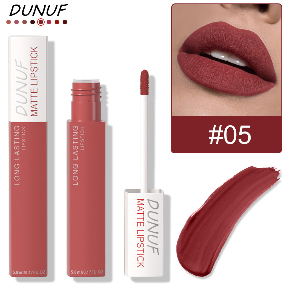 Dunuf 8-Color Matte Waterproof Long-Lasting Lip Gloss Set