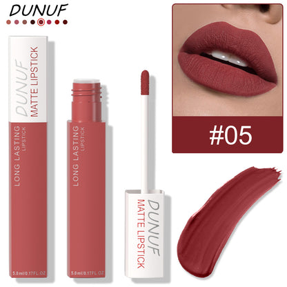 Dunuf 8-Color Matte Waterproof Long-Lasting Lip Gloss Set