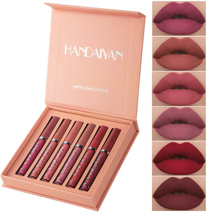 Matte Lip Gloss Set of 6 Pieces Waterproof Long-Lasting